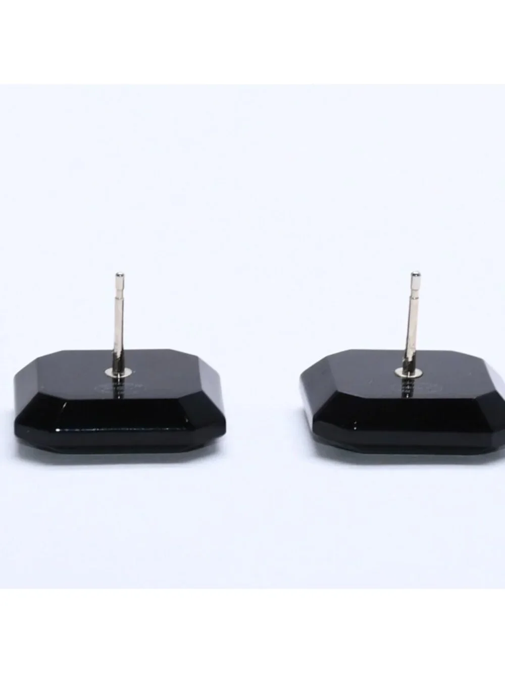 Chanel Earrings CC Logo Black Silver